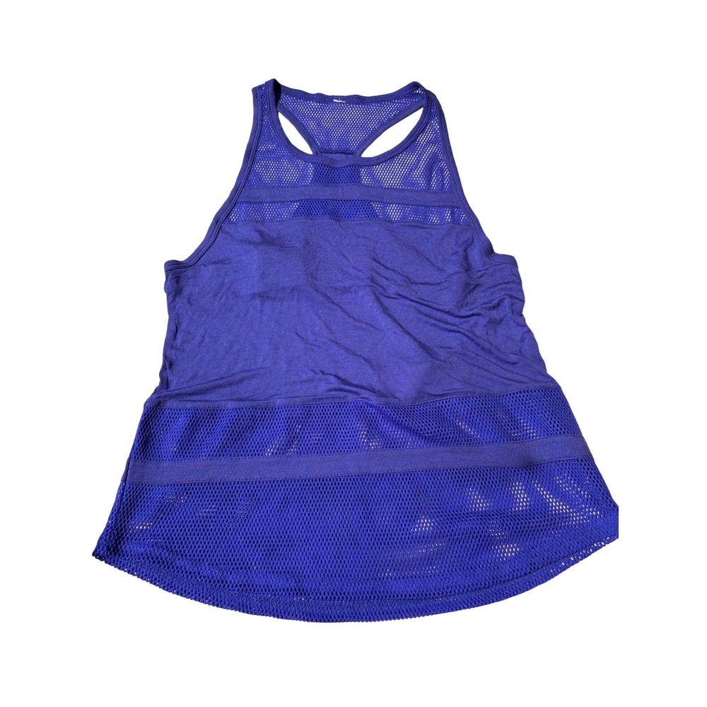 Alo‎ Yoga Womens Purple Mesh Racerback Tank Top High Neck Activewear- XS/s